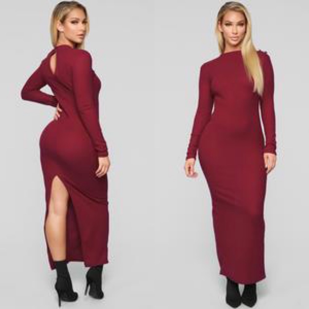 Keyhole open back dress